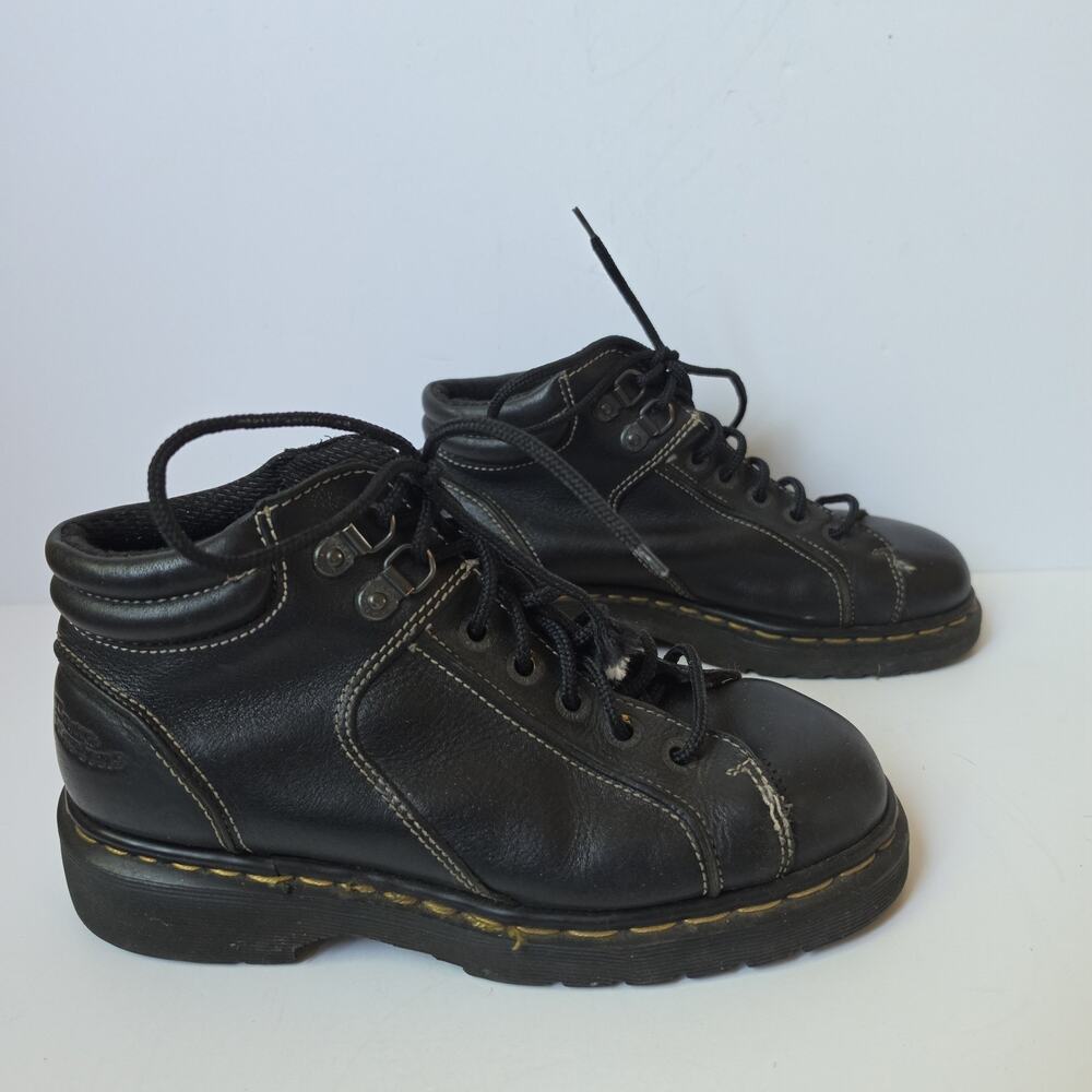 Dr. Martens Air Wair Ankle Boots Mens Size 6 Womens 8 Black Leather Made England
